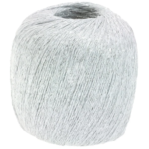 Lana Grossa Brillino 10 Hvid/Sølv