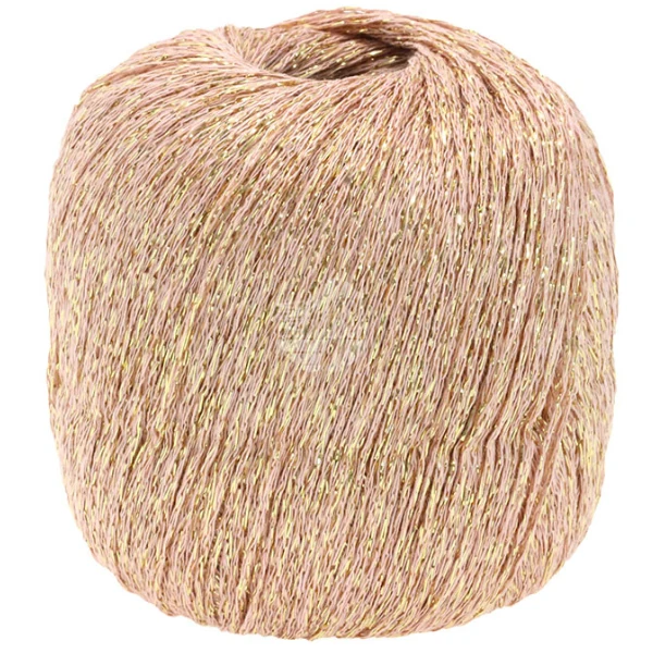Lana Grossa Brillino 19 Støvet rosa/Guld