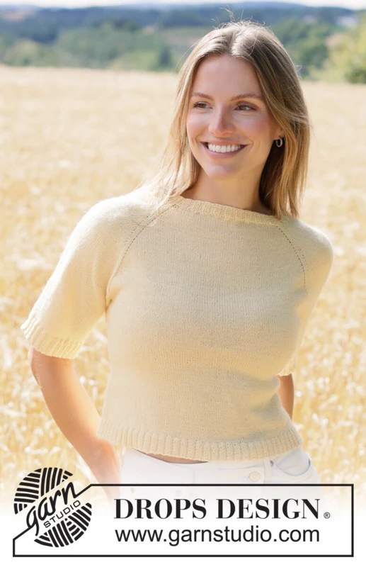 268-36 Golden Mist Tee by DROPS Design