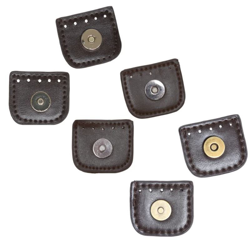 Go Handmade Magnet Tryklås 4 cm Mørk brun med  guld, sølv og bronze