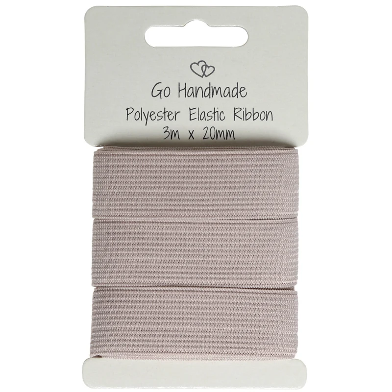 Go Handmade Elastik Bånd: 3 m x 20 mm, Champignon