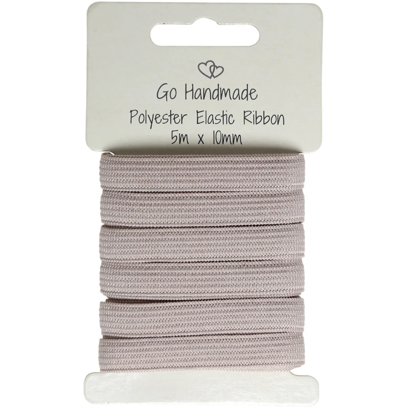 Go Handmade Elastik Bånd: 5 m x 10 mm, Champignon