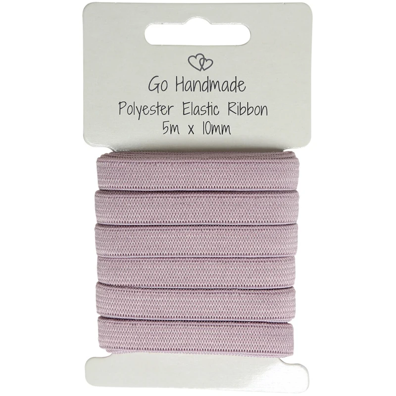 Go Handmade Elastik Bånd: 5 m x 10 mm, Vintage rosa
