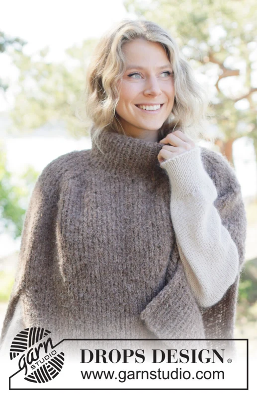262-33 Sheltering Cloud Poncho by DROPS Design