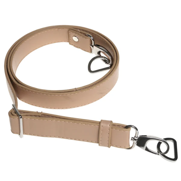 Go Handmade Taskeskulderrem 130 cm, 25 mm, Beige, Sølv