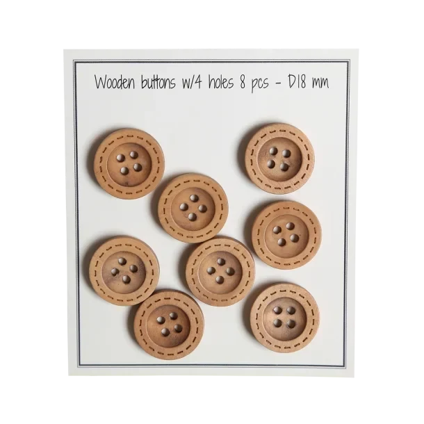 Go Handmade Træknapper med stikninger (8 stk): 18 mm