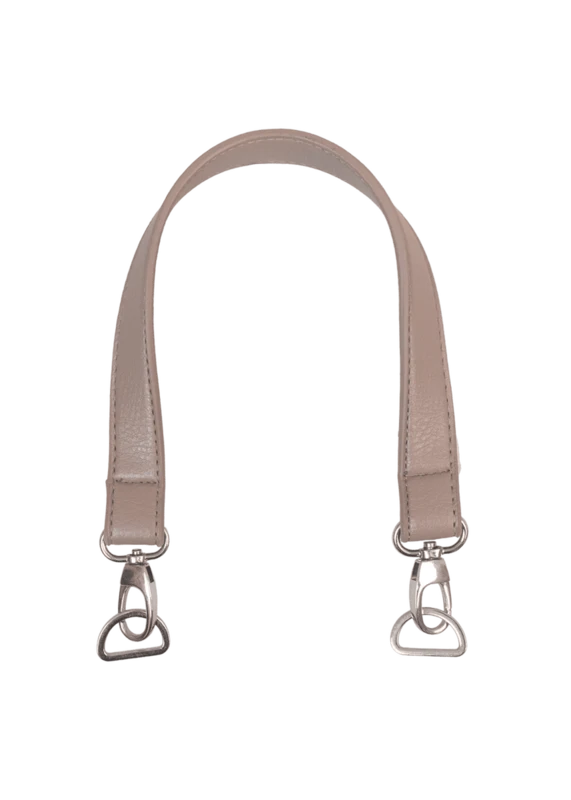 Go Handmade Taskehank med Lobsterlås med D-ring: 50 x 2,5 cm, Beige/Sølv