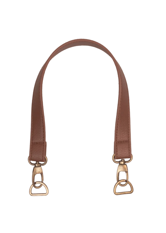 Go Handmade Taskehank med Lobsterlås med D-ring: 50 x 2,5 cm, Brun/Bronze