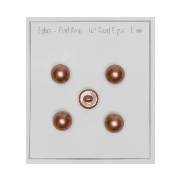 Go Handmade Perleknapper: Halvrund, Pastel brun