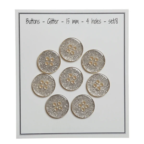 Go Handmade Glitterknapper Guld