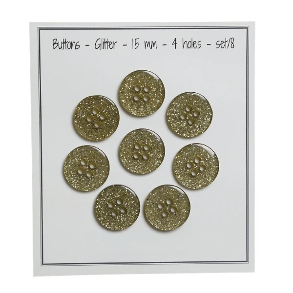 Go Handmade Glitterknapper Grøn