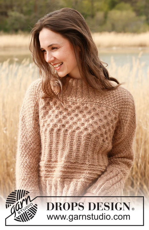 235-1 Cracked Walnuts Sweater by DROPS Design