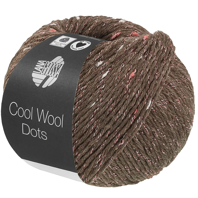 Lana Grossa Cool Wool Dots 11 Gråbrun