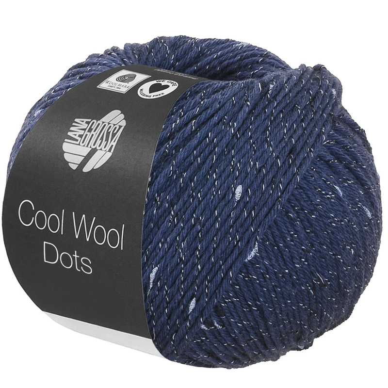Lana Grossa Cool Wool Dots 02 Mørkeblå