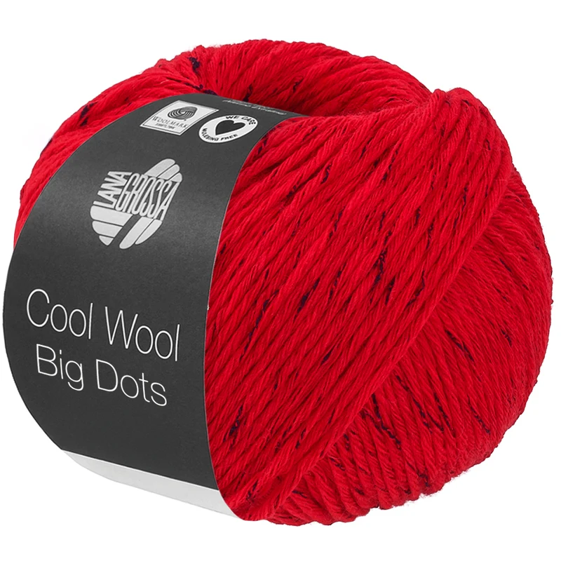Lana Grossa Cool Wool Big Dots 105 Rød