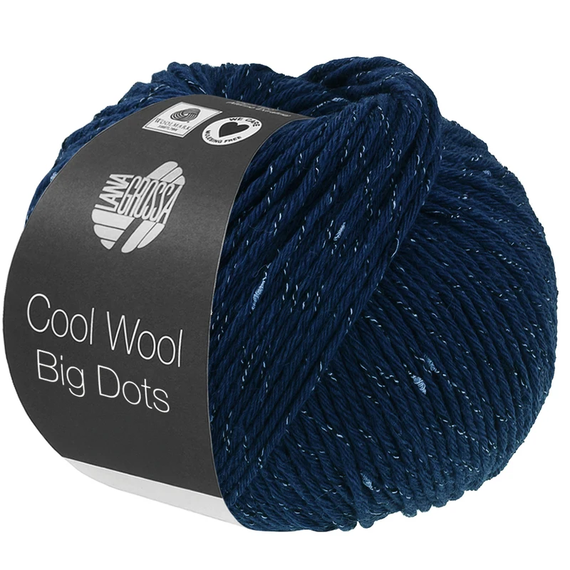 Lana Grossa Cool Wool Big Dots 102 Mørkeblå