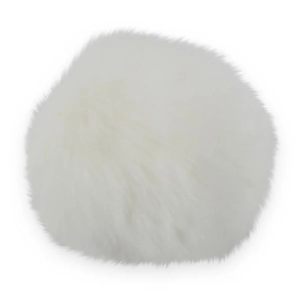 Pompon Kaninhår 6 cm Hvid