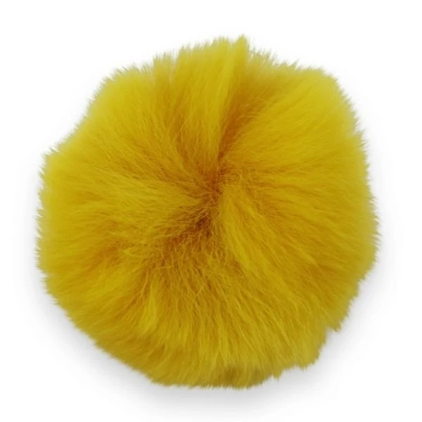 Pompon Kaninhår 6 cm gul
