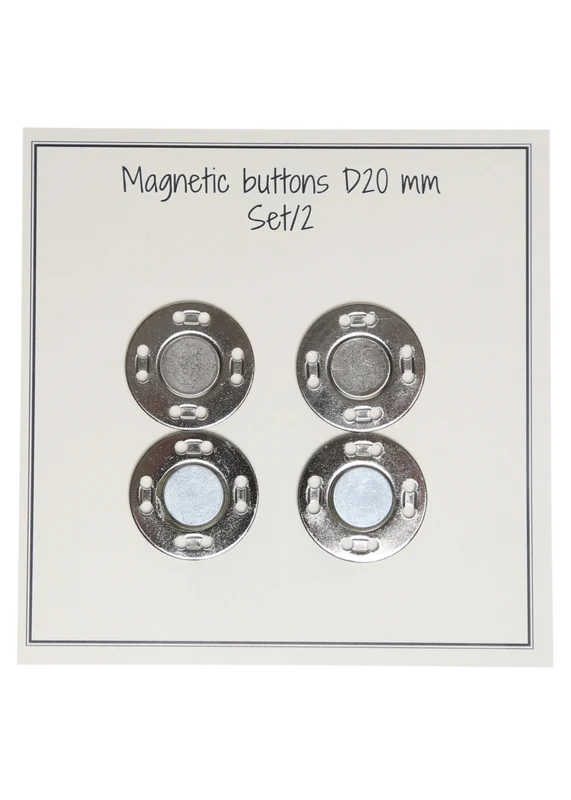 Go Handmade Magnetknapper 20 mm (2 stk): Sølv