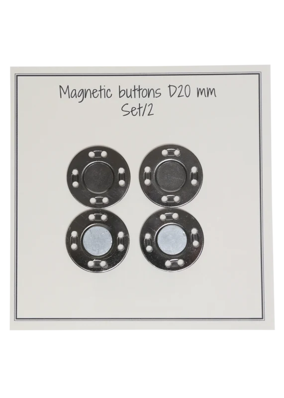 Go Handmade Magnetknapper 20 mm (2 stk): Grå