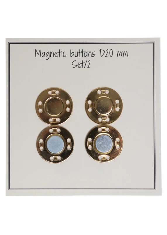 Go Handmade Magnetknapper 20 mm (2 stk): Guld