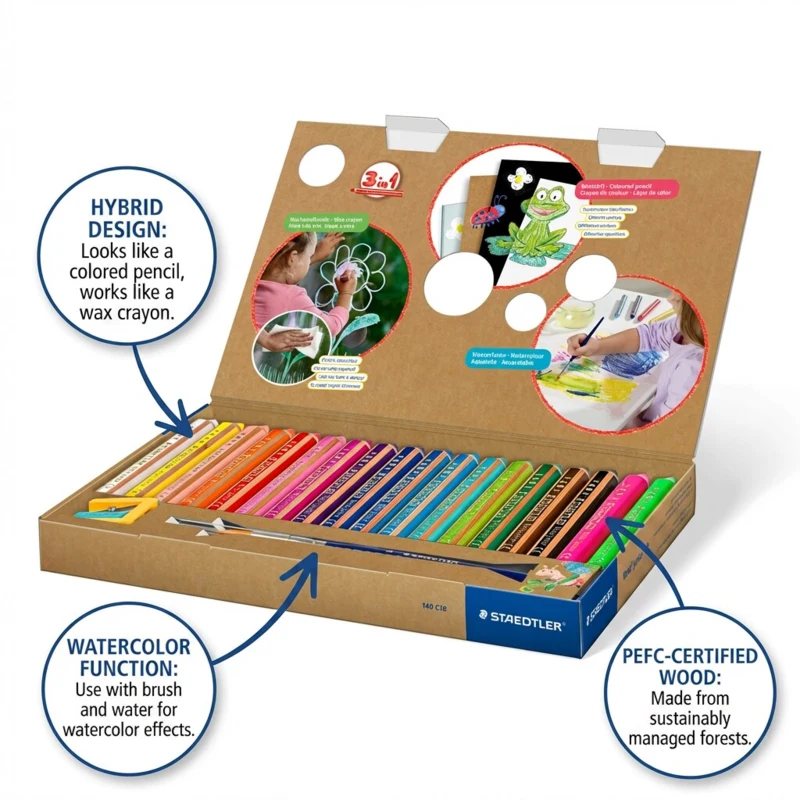 STAEDTLER Buddy 3-i-1 farveblyanter, 18 stk – Main