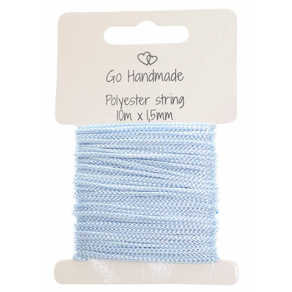 Go Handmade polyester snøre 10mx15mm blå