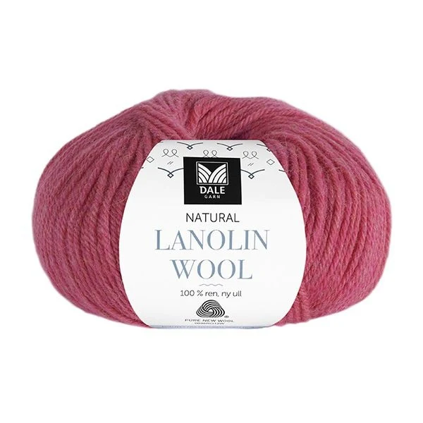 Dale Natural Lanolin Wool 1447 Hindbær meleret