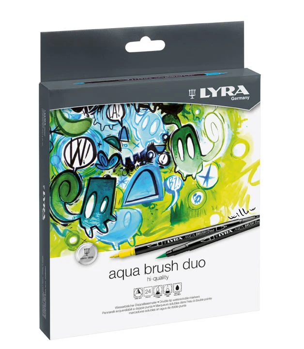 Lyra Aqua Brush Duo Tusser, 24 stk