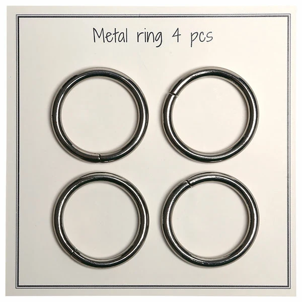 Go Handmade Metal O-ring, 4 stk, 28mm 46 Sølv