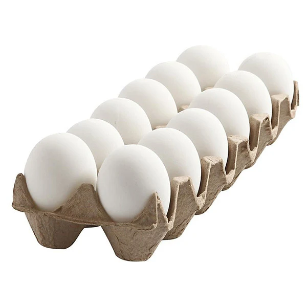 Æg Hvid plast 6 cm, 12 stk