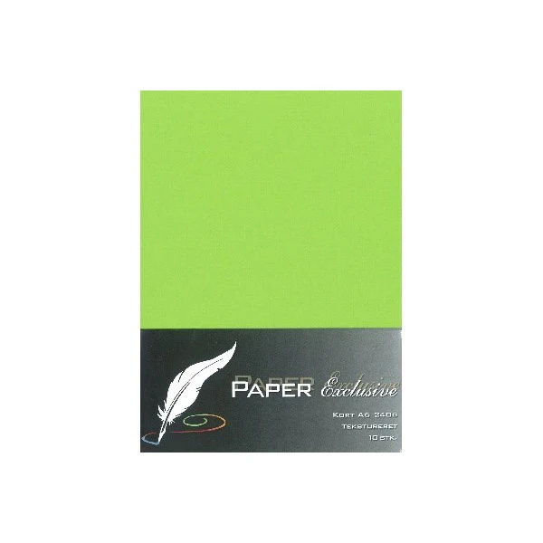 Paper Exclusive Dobbelt Kort A6, 240 g, Tekstureret, 10 stk Lime