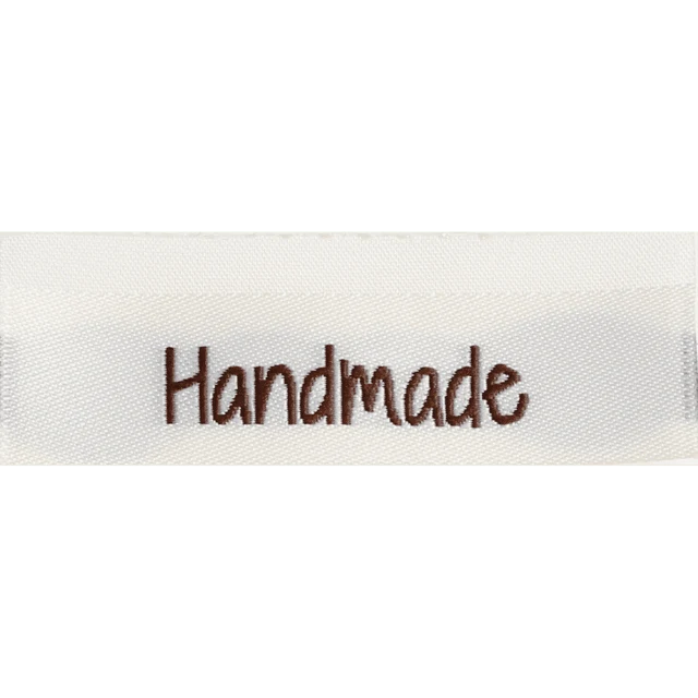 Go Handmade Vævet Label, Dobbeltsidet, 50 x 11,5 mm, 10 stk- Handmade