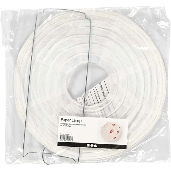 Papirlampe, 20 cm, 1 stk Hvid