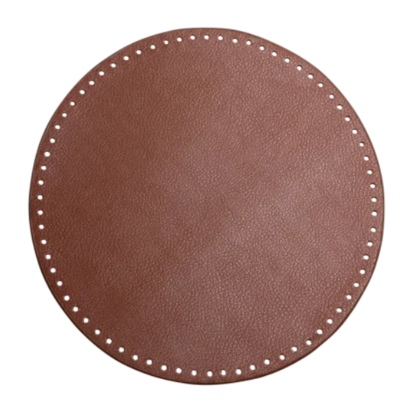 Go Handmade TaskeKurve Base, PU læder, Rund, 30 cm 22571 Brun