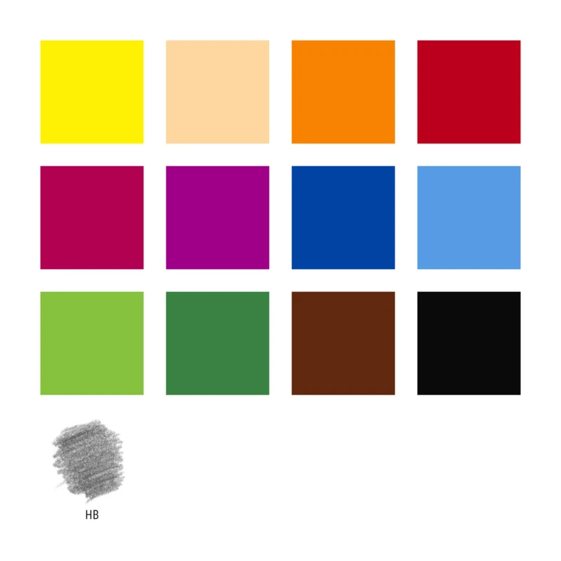 STAEDTLER Noris Club Farveblyanter + Blyant & viskelæder, 12 + 2 stk – Colours