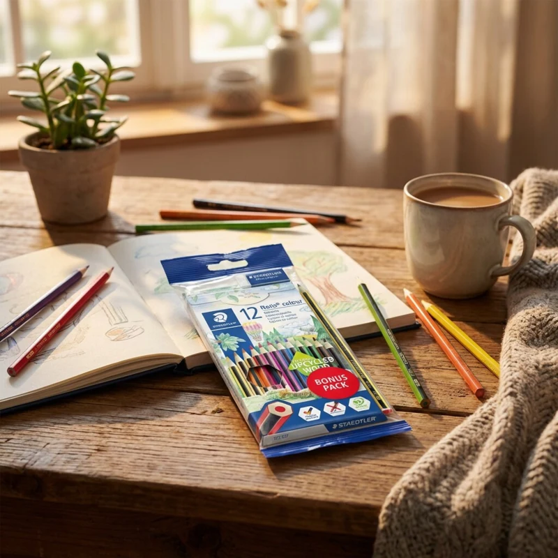 STAEDTLER Noris Club Farveblyanter + Blyant & viskelæder, 12 + 2 stk – Hovedbillede