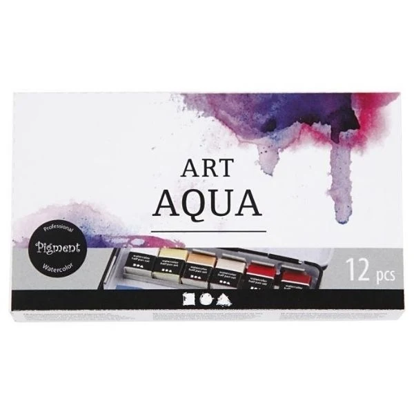 Art Aqua Akvarelfarver, 12 farver