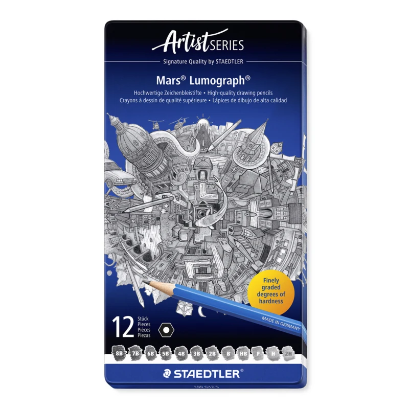 STAEDTLER Mars Lumograph Blyanter, 12 stk – Hovedbillede lukket