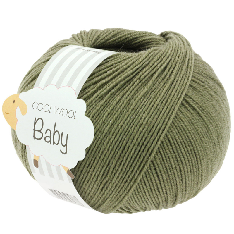 Lana Grossa Cool Wool Baby 287 Mørk oliven