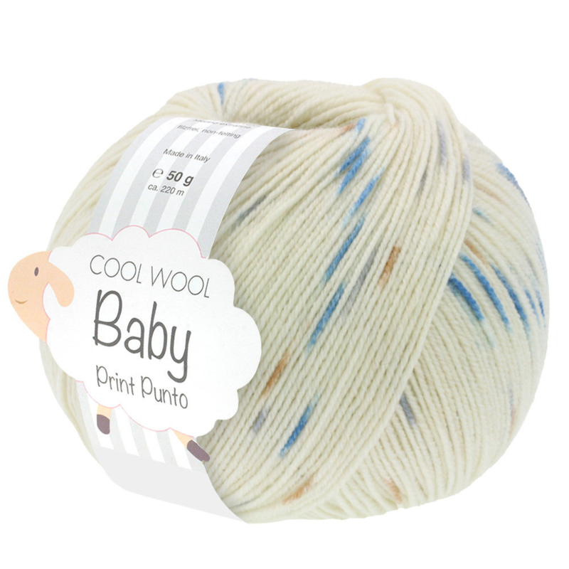 Lana Grossa Cool Wool Baby 364 Creme/Kamel/Lysegrå/Mørkegrå