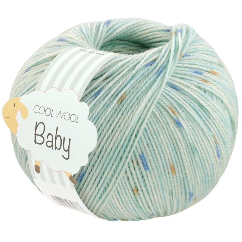 Lana Grossa Cool Wool Baby 369 Mint/Blå/Orange