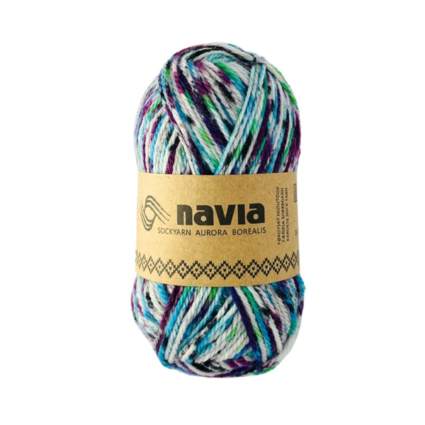 Navia Sokkegarn 521 Blå meleret