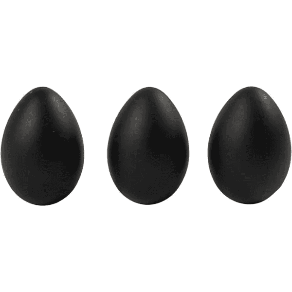 Æg Sort Plast 6 cm, 12 stk