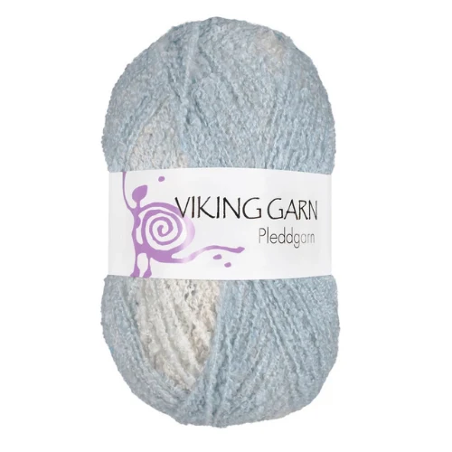 Viking Pleddgarn 722 Hvid/lys blå