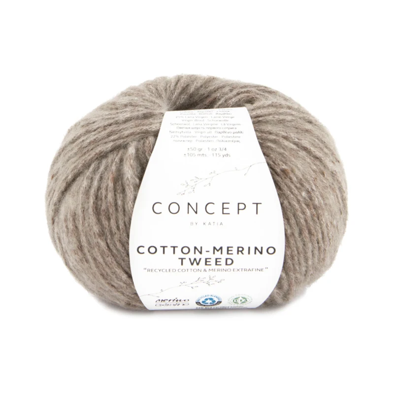 Katia Cotton-Merino Tweed 510 Lysebrun