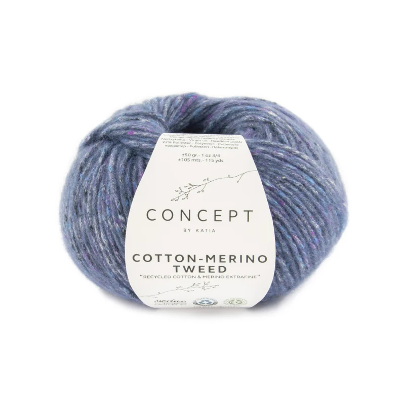 Katia Cotton-Merino Tweed 508 Blå