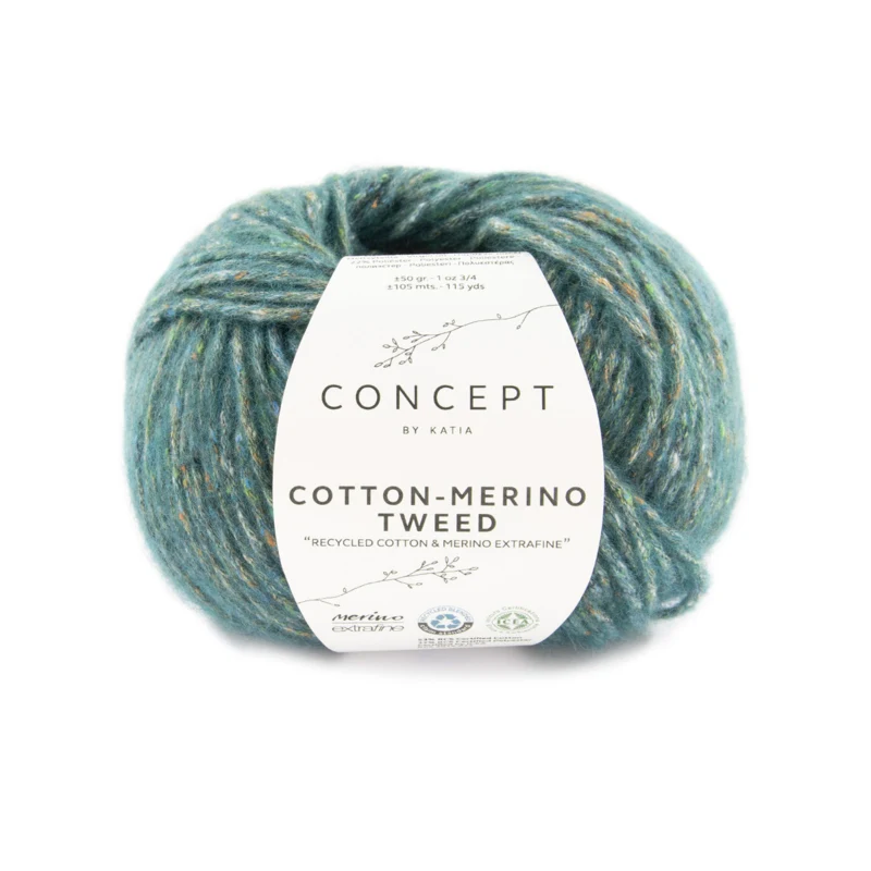 Katia Cotton-Merino Tweed 504 Grønblå