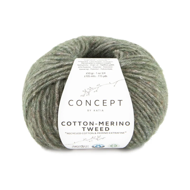 Katia Cotton-Merino Tweed 511 Sort grøn