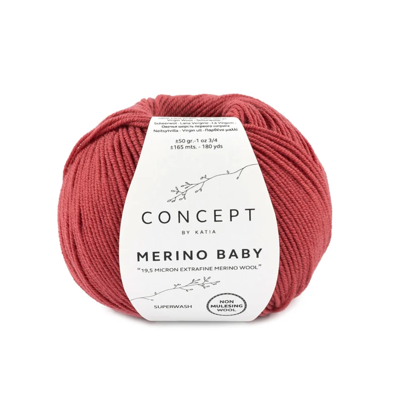 Katia Concept Merino Baby 094 Hindbærrød